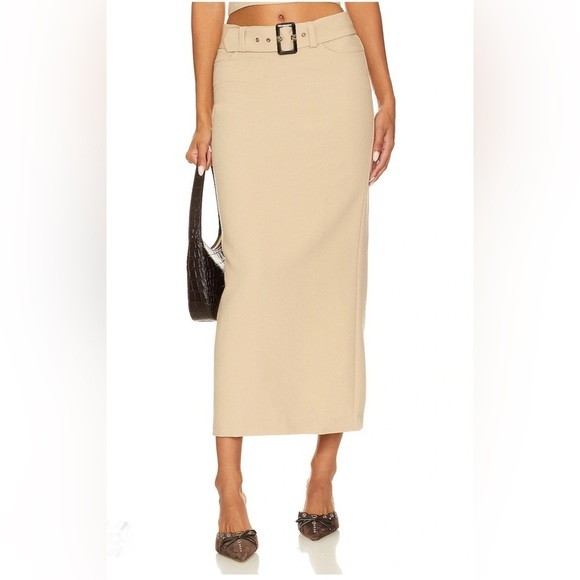 Song of Style Perdita Maxi Skirt in Latte Beige - Picture 1 of 10